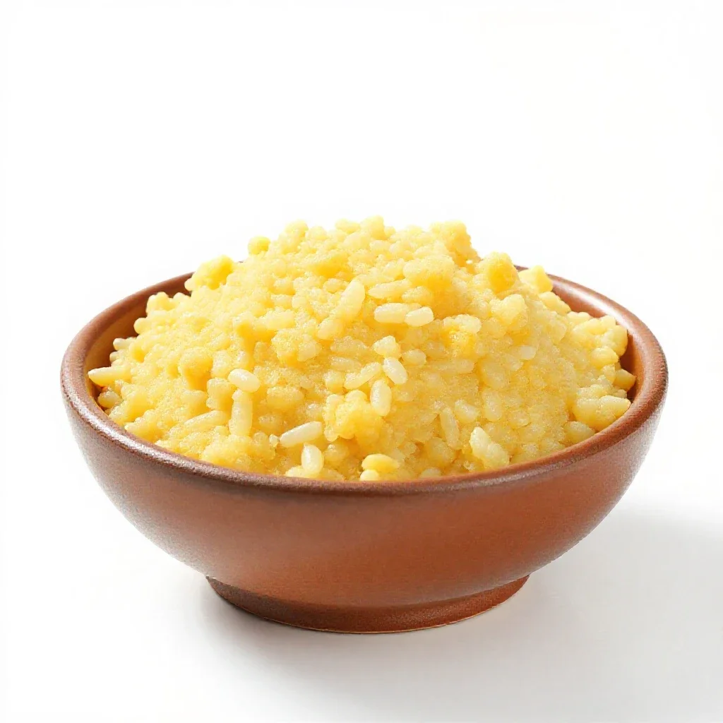Spoon bread isolated on a white background