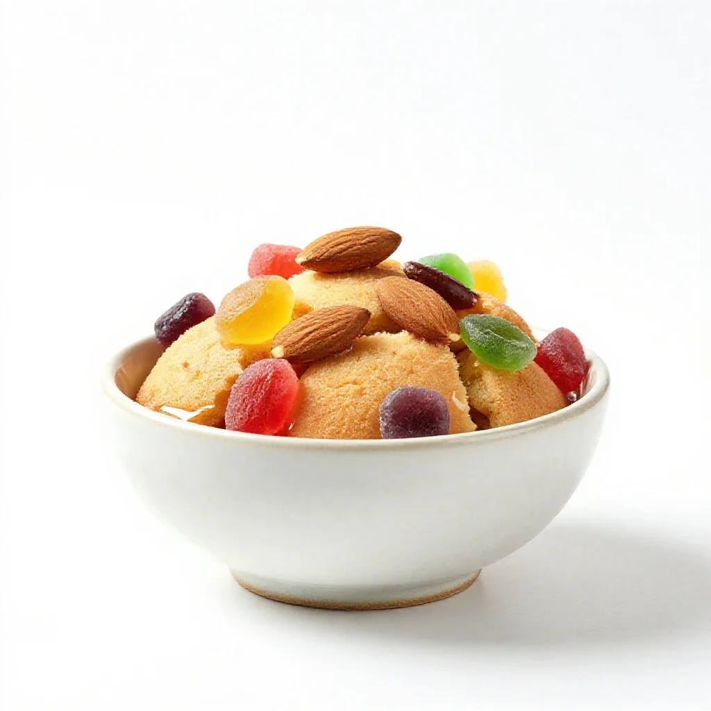 Tipsy cake isolated on a white background