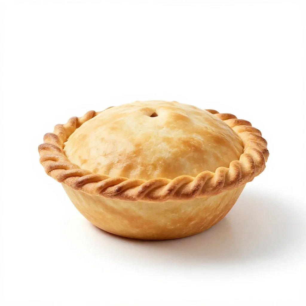 Tourtiere isolated on a white background