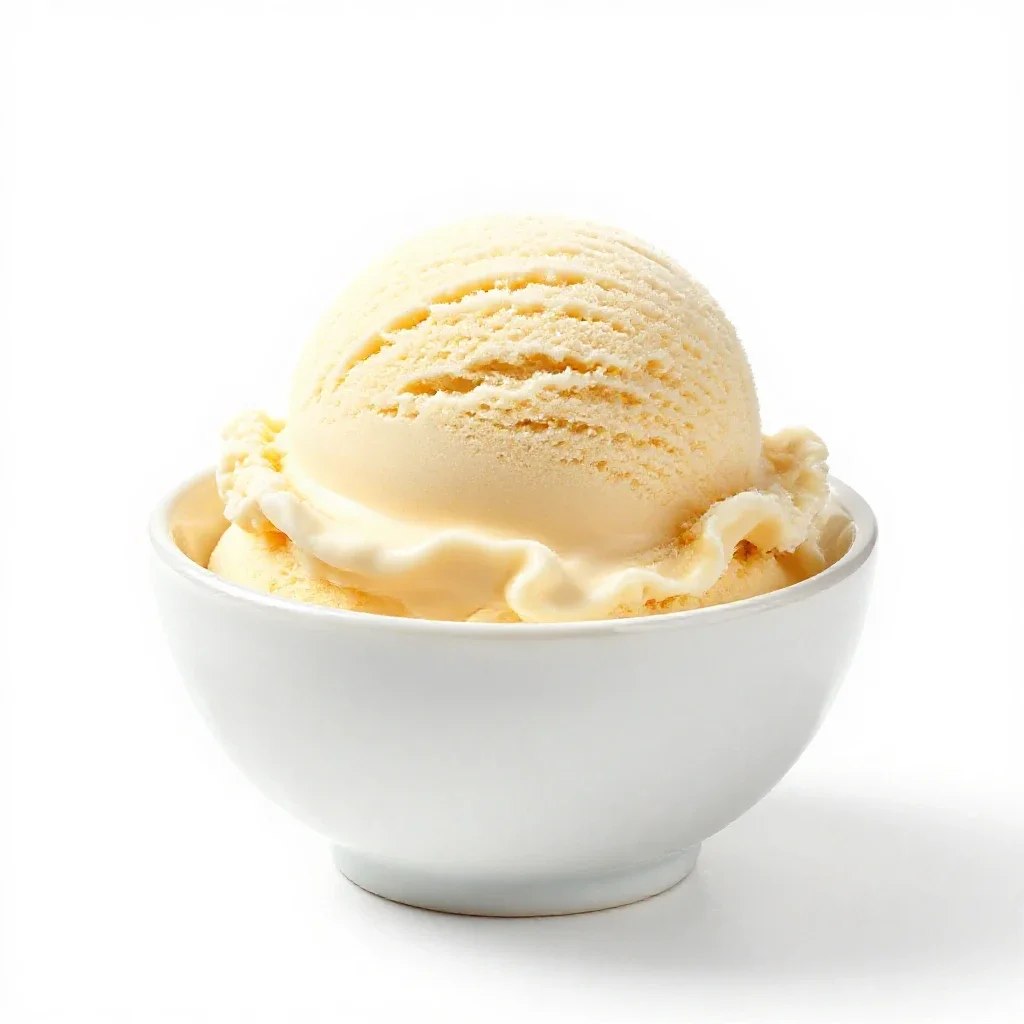 Vanilla ice cream isolated on a white background