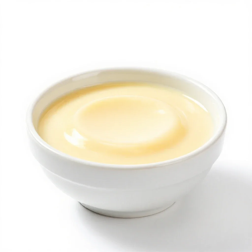 Vanilla pudding isolated on a white background