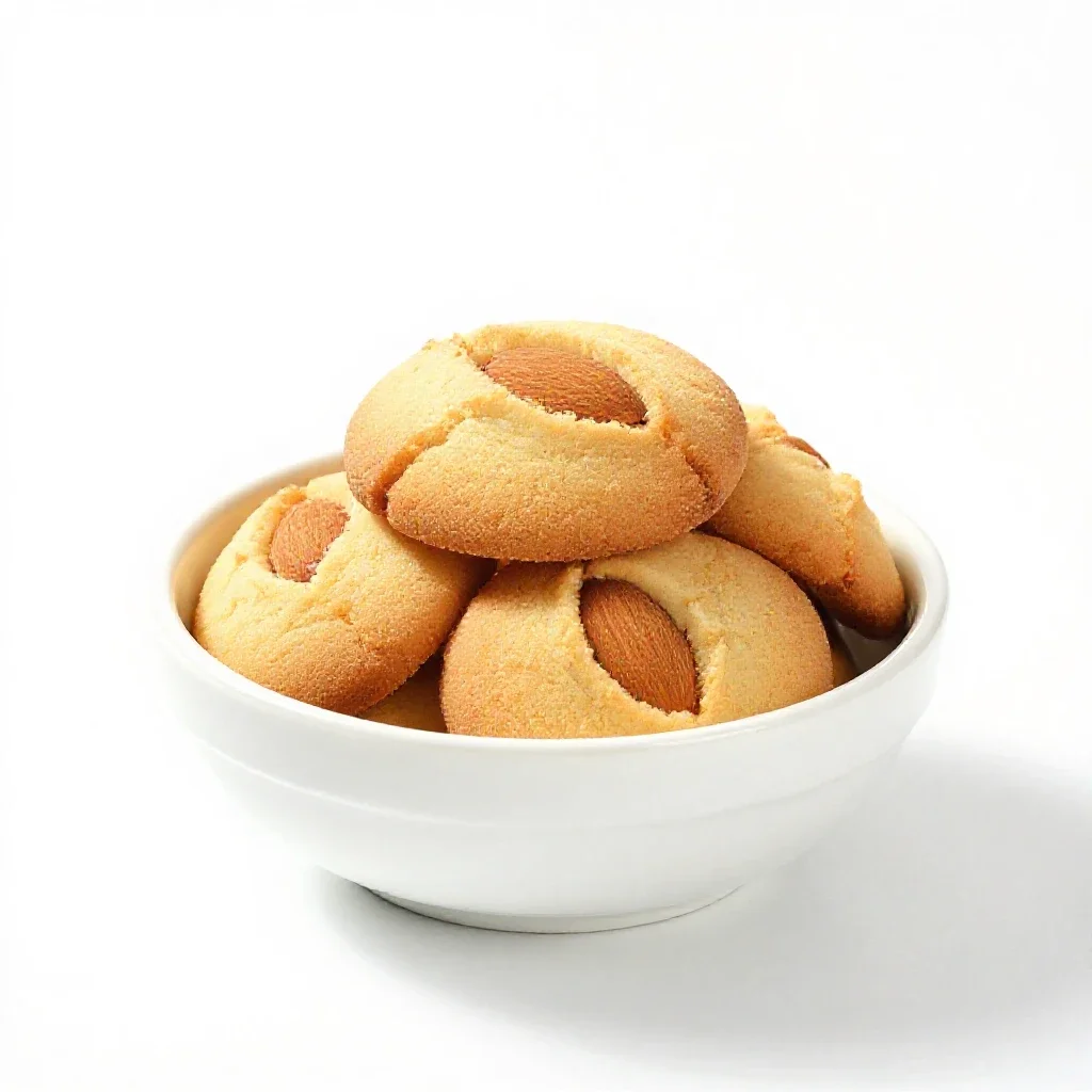 Almond cookie isolated on a white background