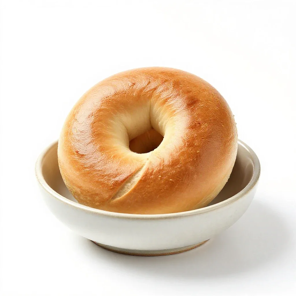 Onion bagel isolated on a white background