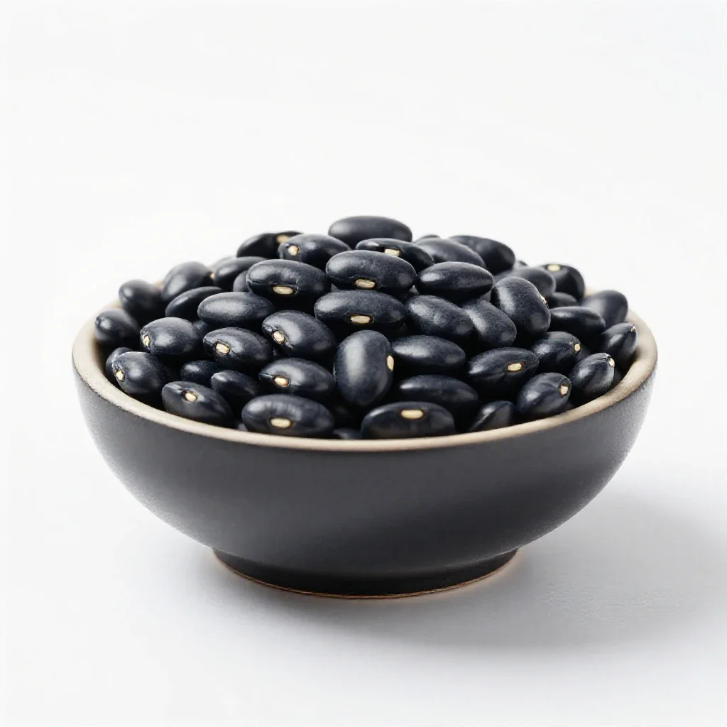Black bean isolated on a white background