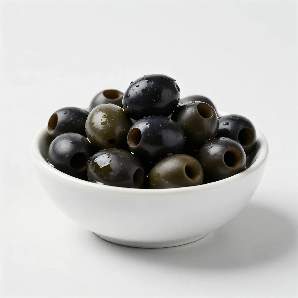 Black olive isolated on a white background