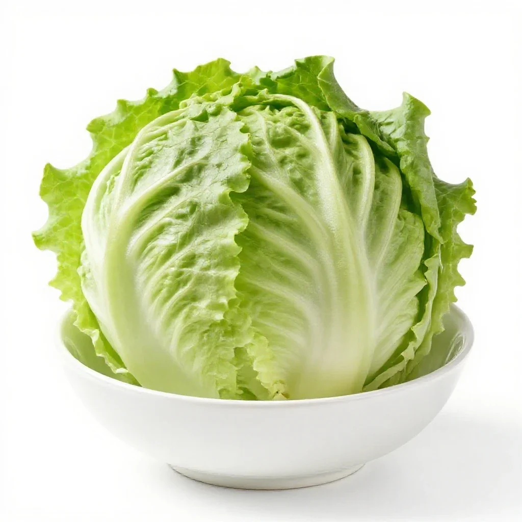 Crisphead lettuce isolated on a white background