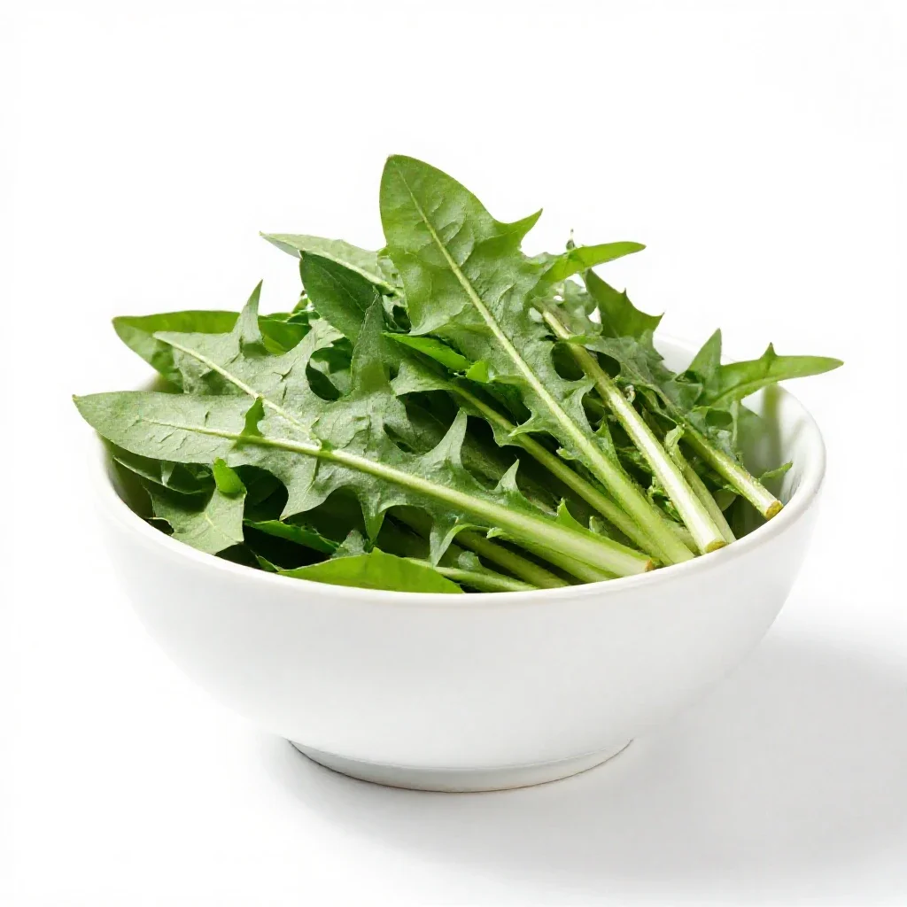 Dandelion green isolated on a white background