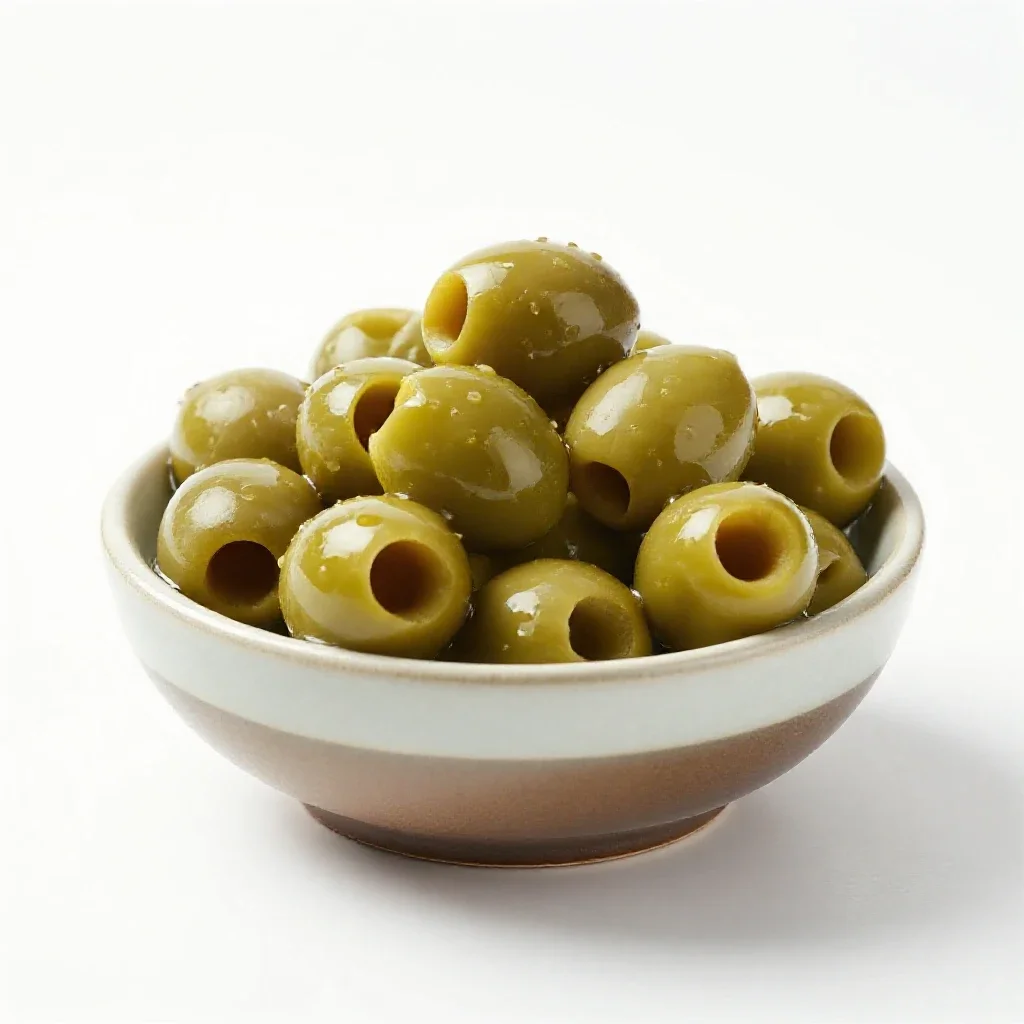 Green olive isolated on a white background