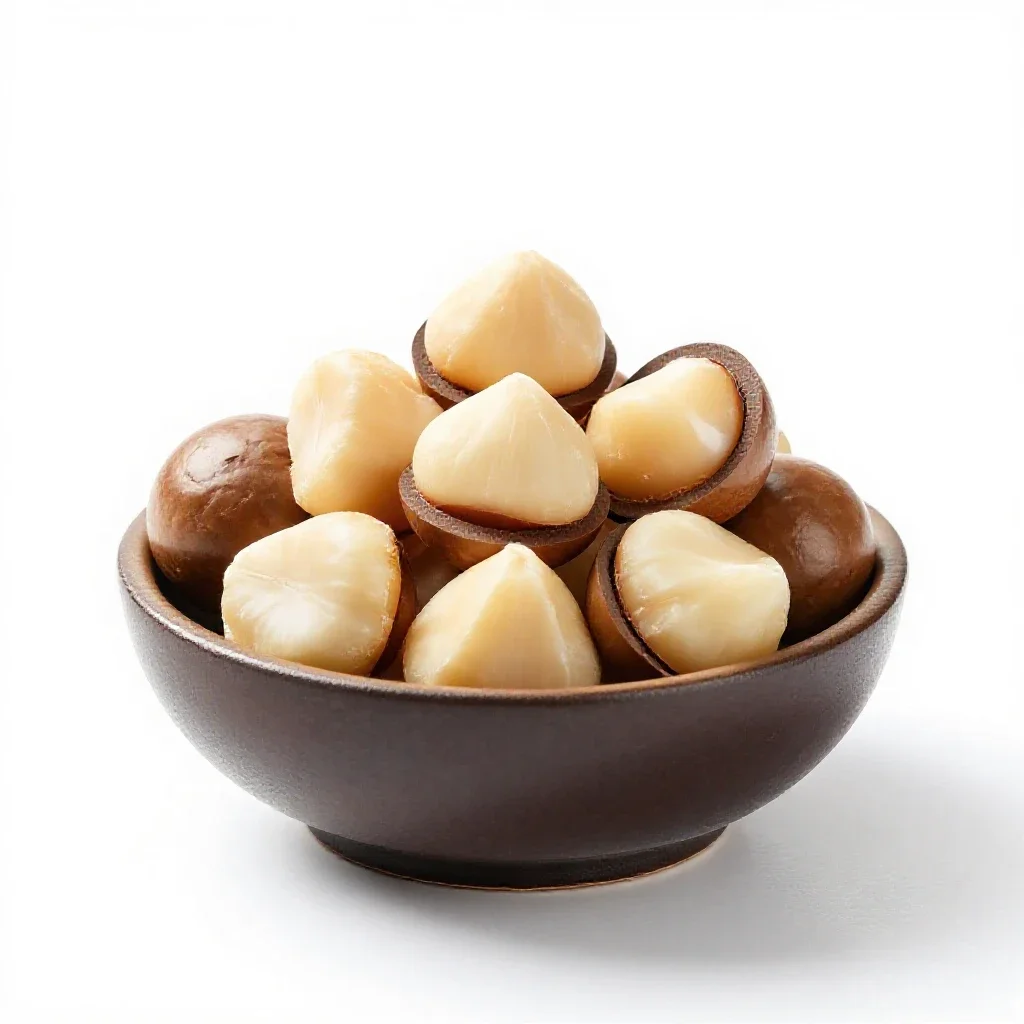 Macadamia nut isolated on a white background
