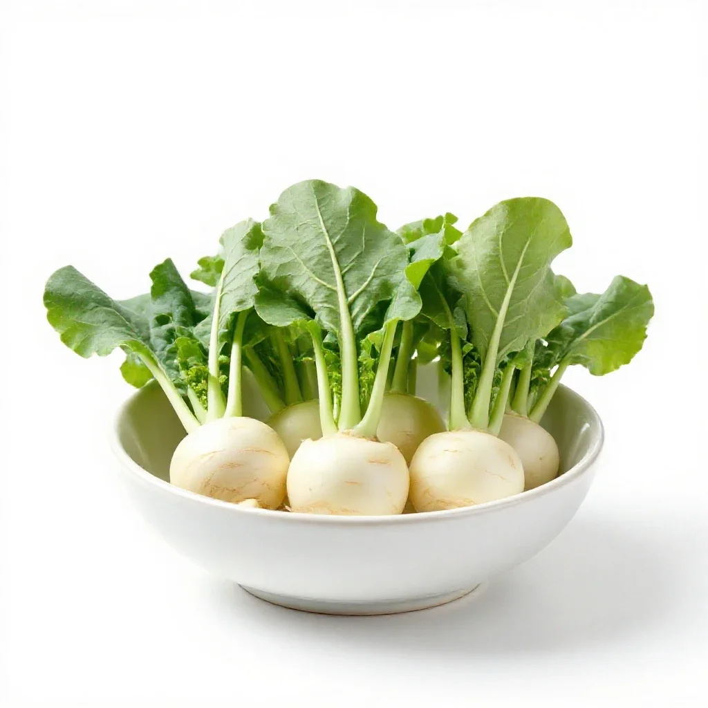 Turnip greens isolated on a white background