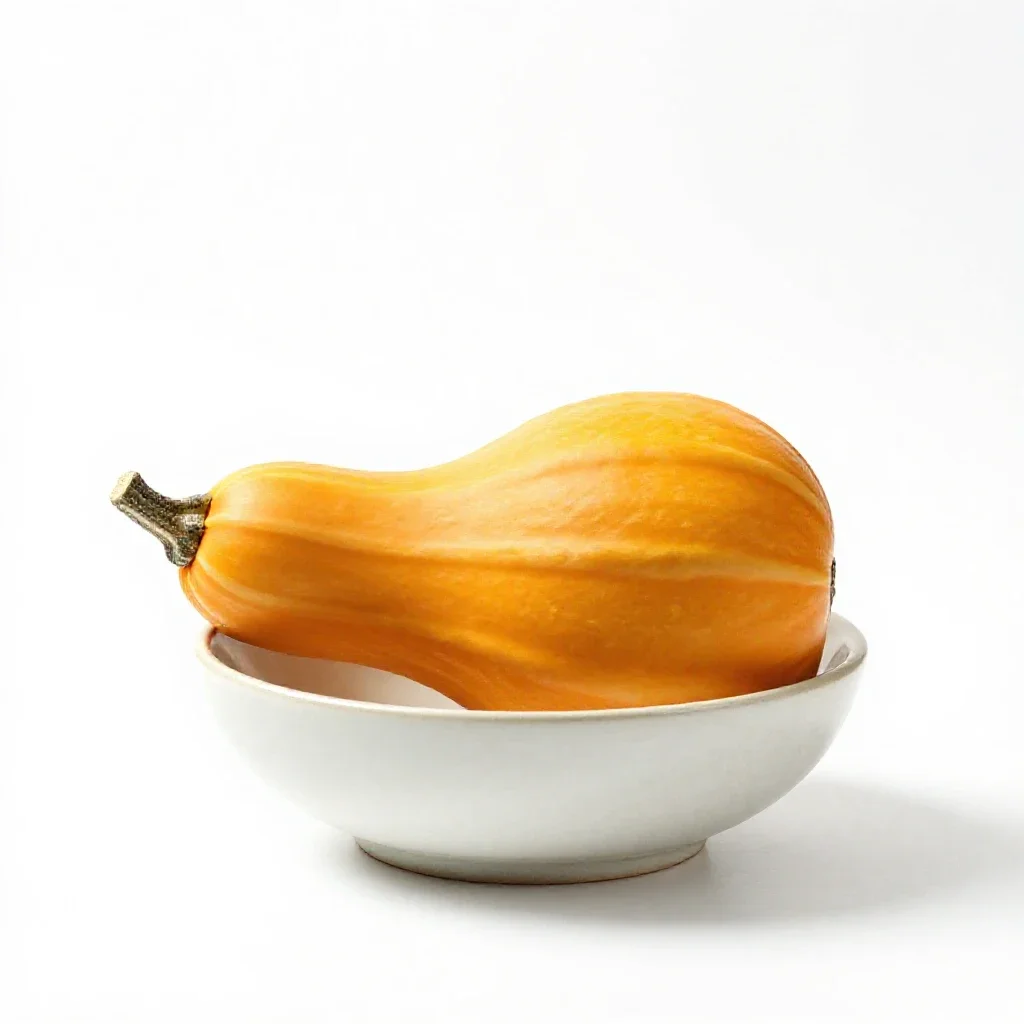 Winter crookneck squash isolated on a white background
