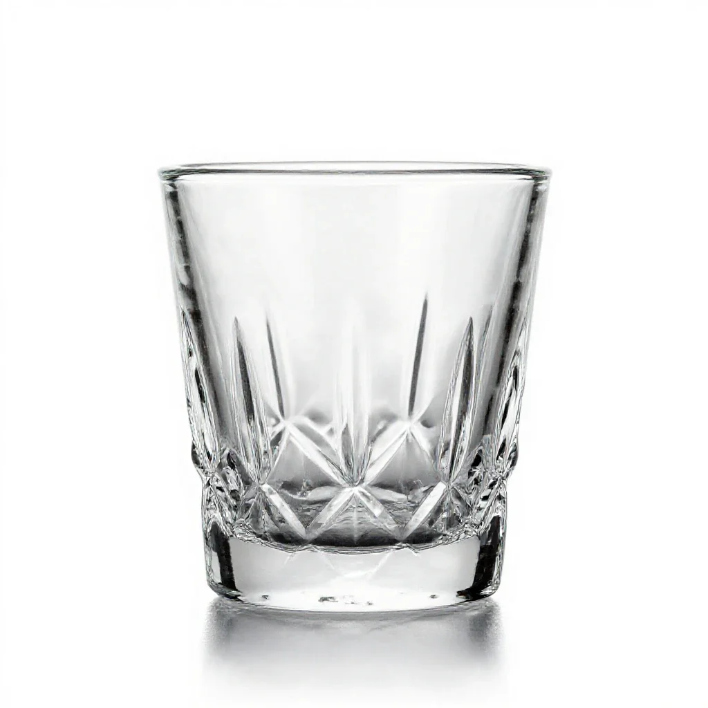 Cut glass isolated on a white background