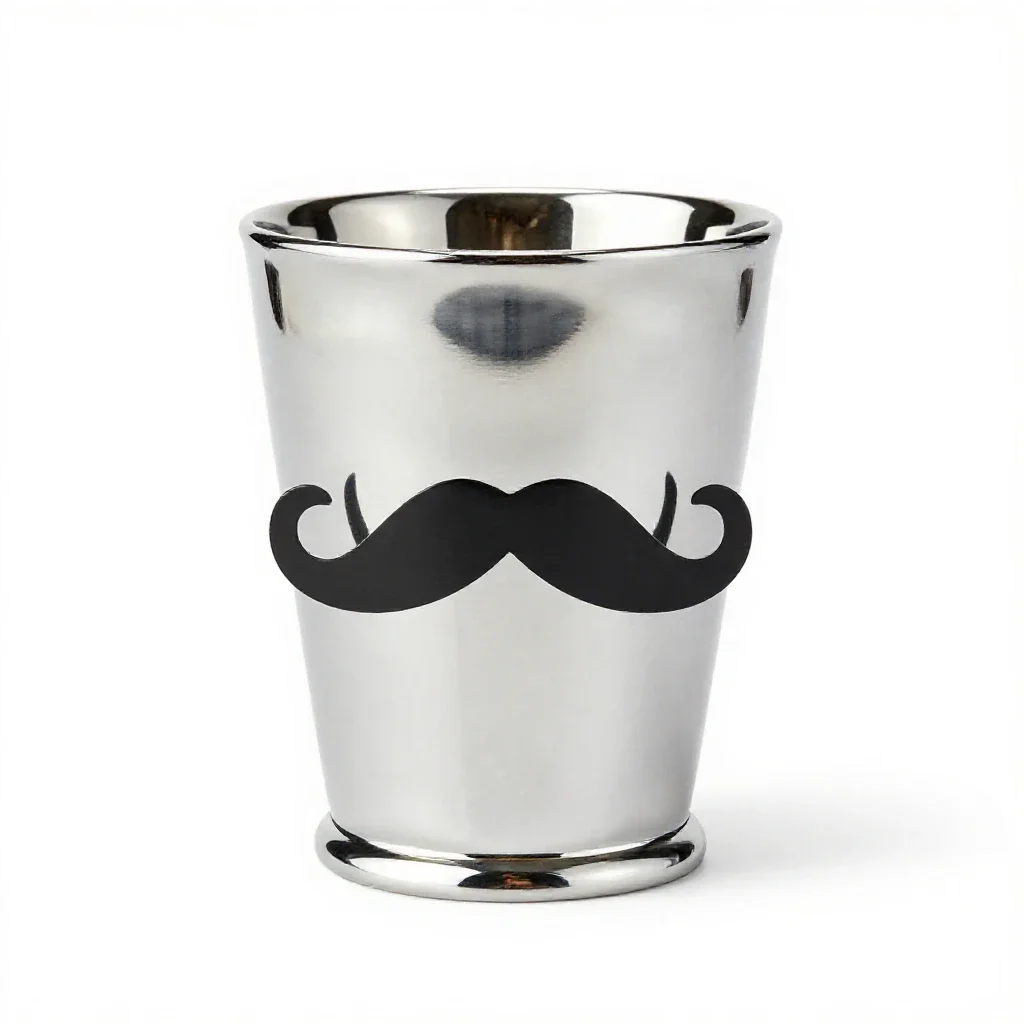 Mustache cup isolated on a white background