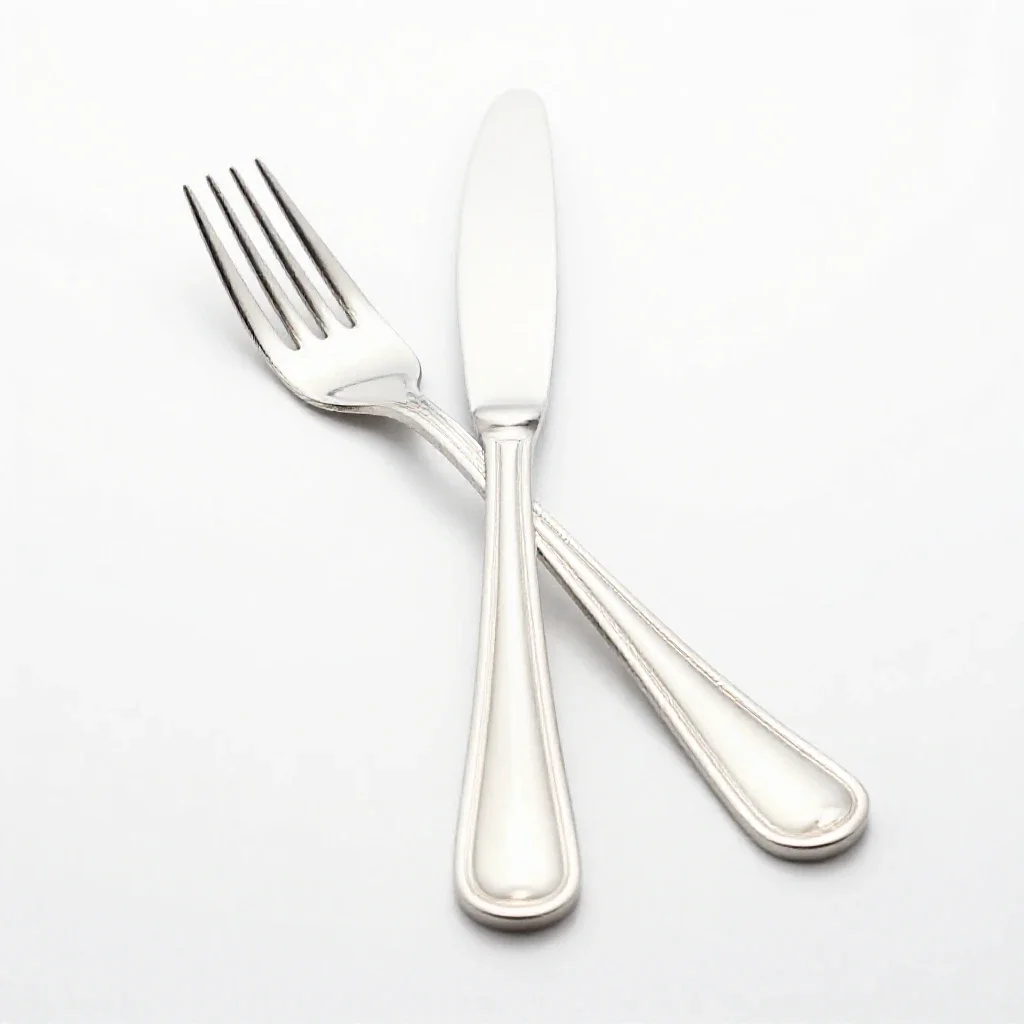 Silverware isolated on a white background