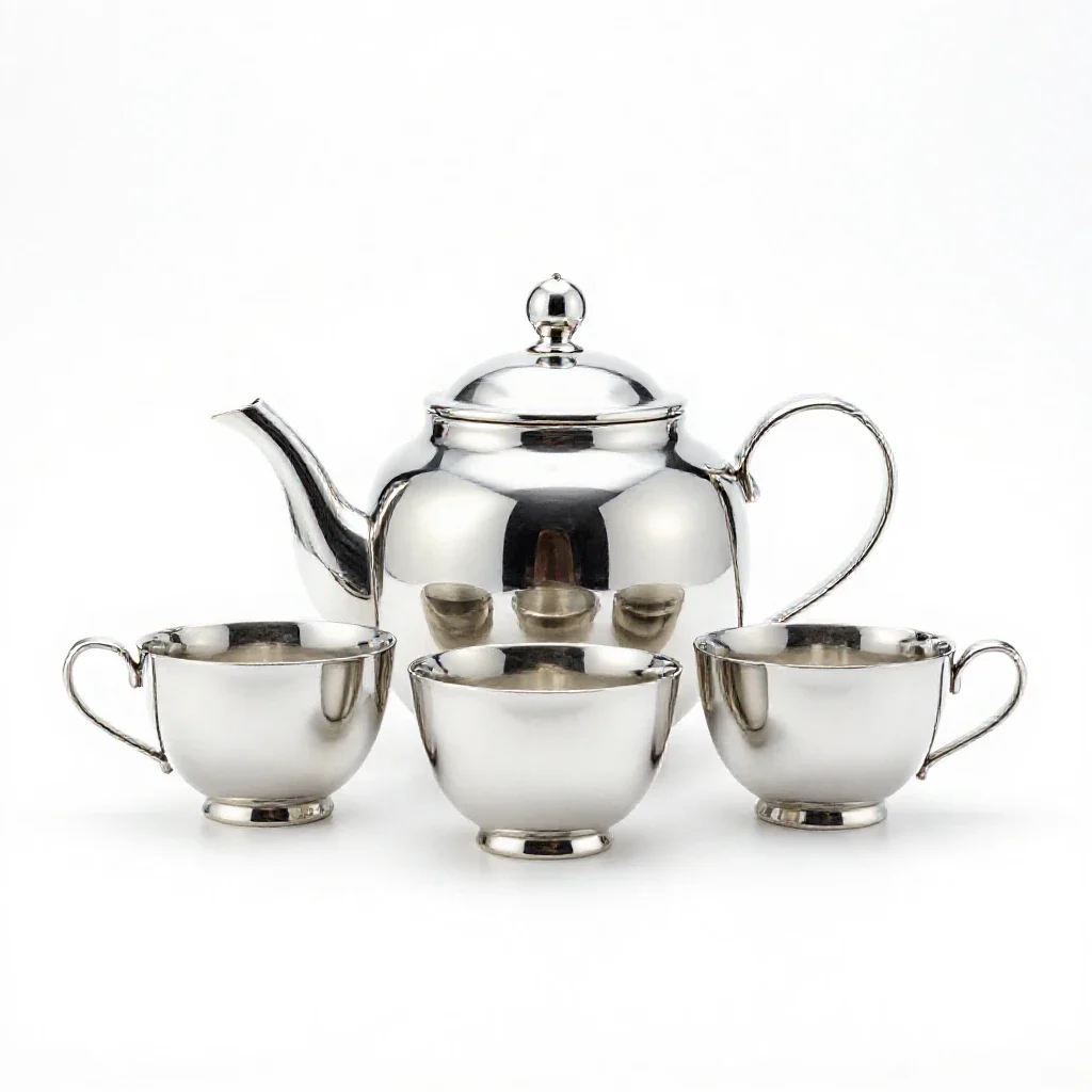 Tea service isolated on a white background