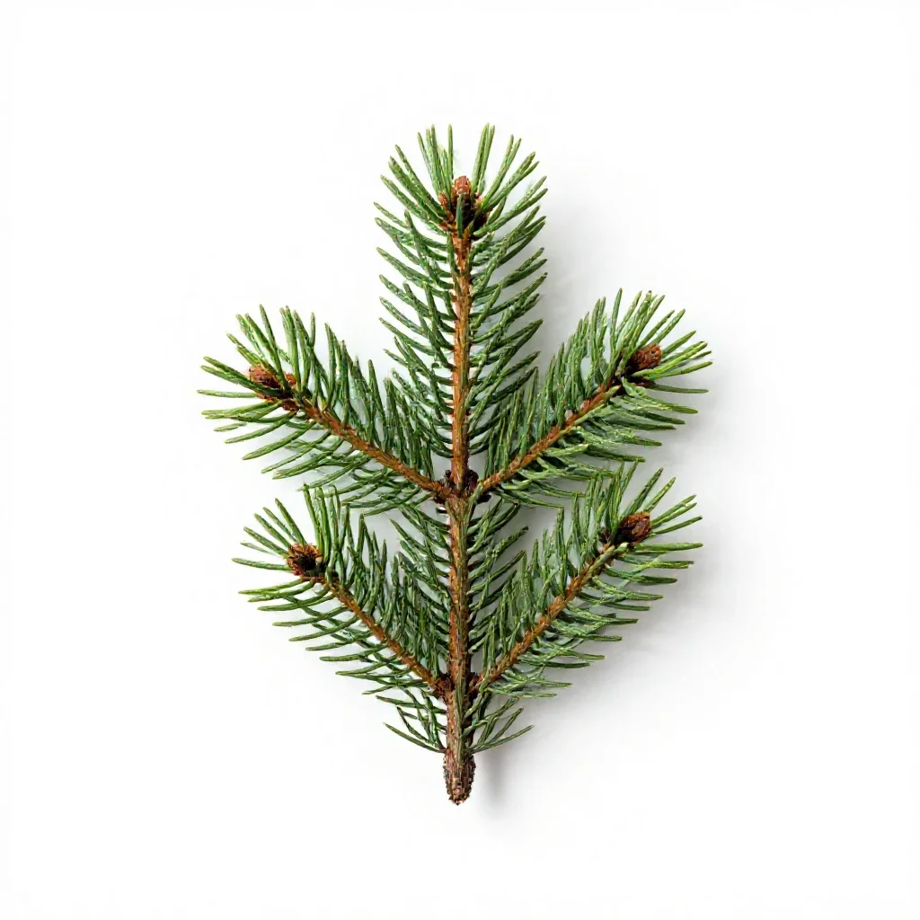 Black spruce isolated on a white background