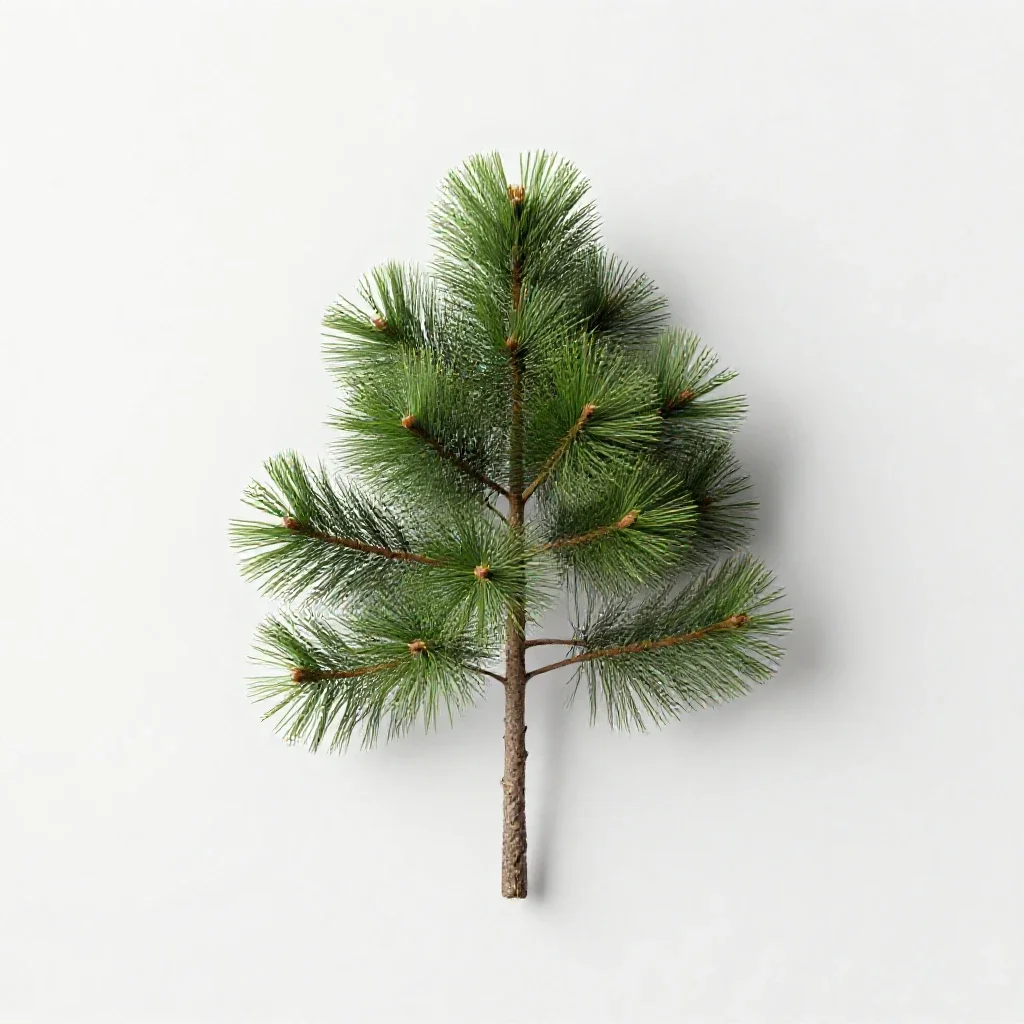Common sickle pine isolated on a white background