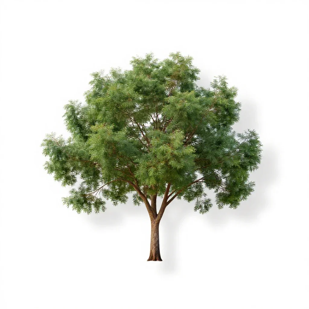 Common yellowwood isolated on a white background