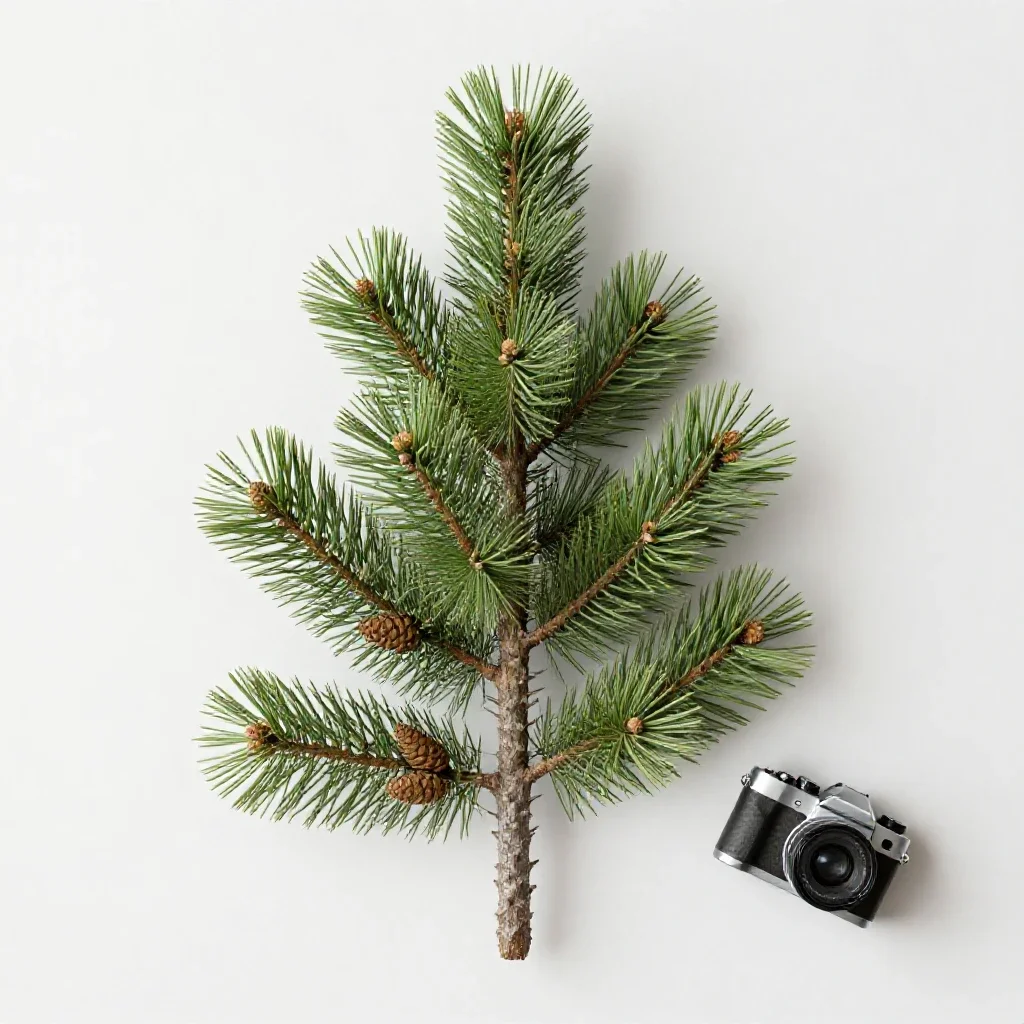 Green douglas fir isolated on a white background