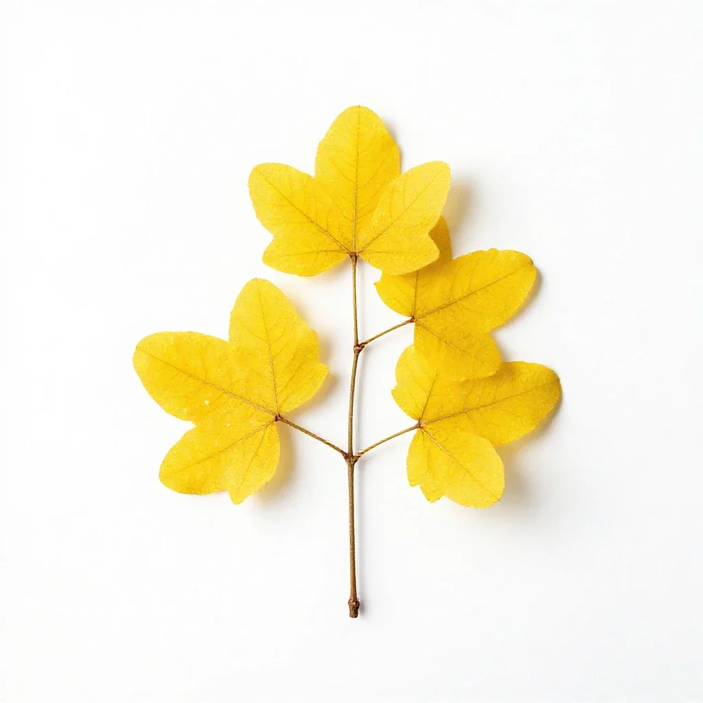 Gymnospermous yellowwood isolated on a white background