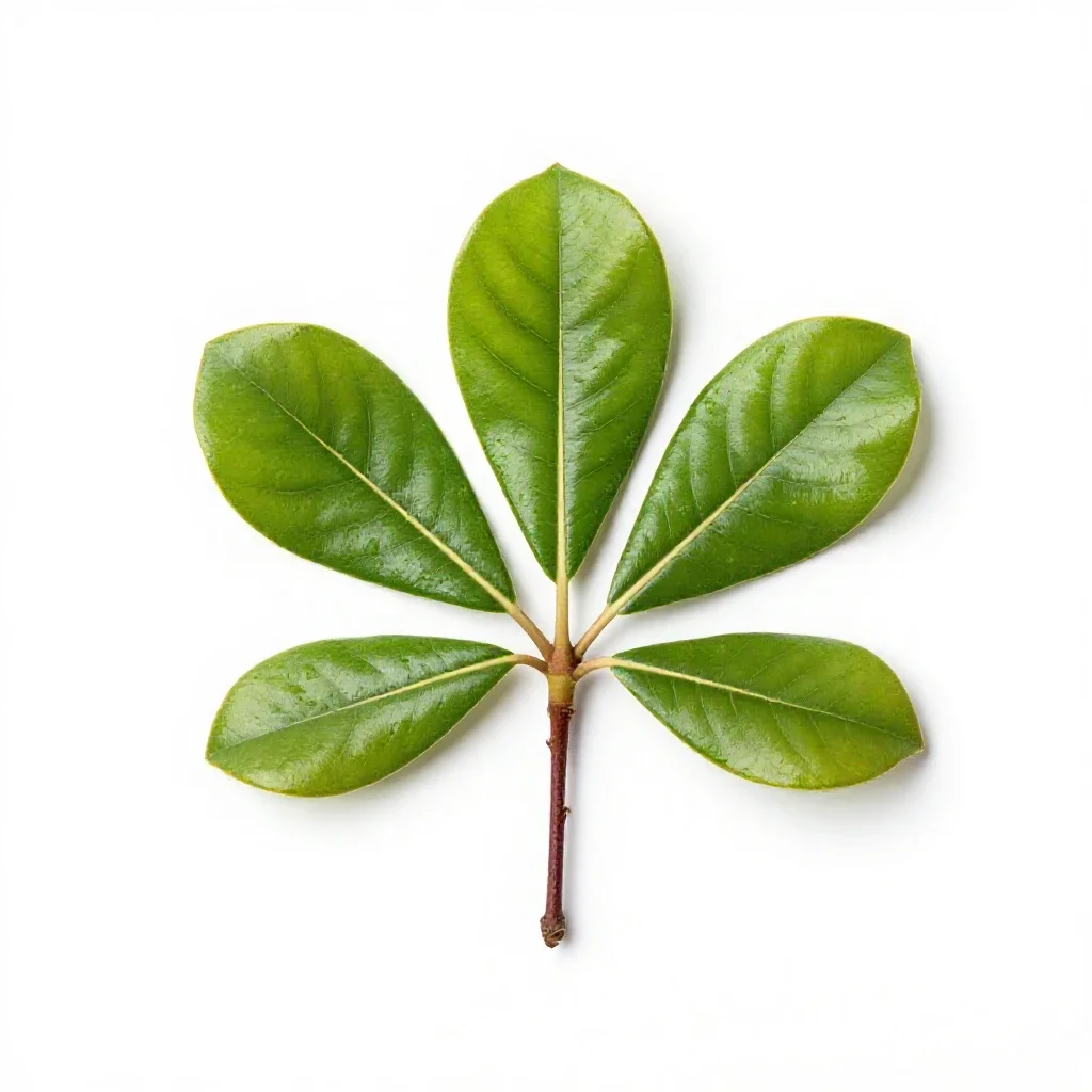 Large-leaved magnolia isolated on a white background