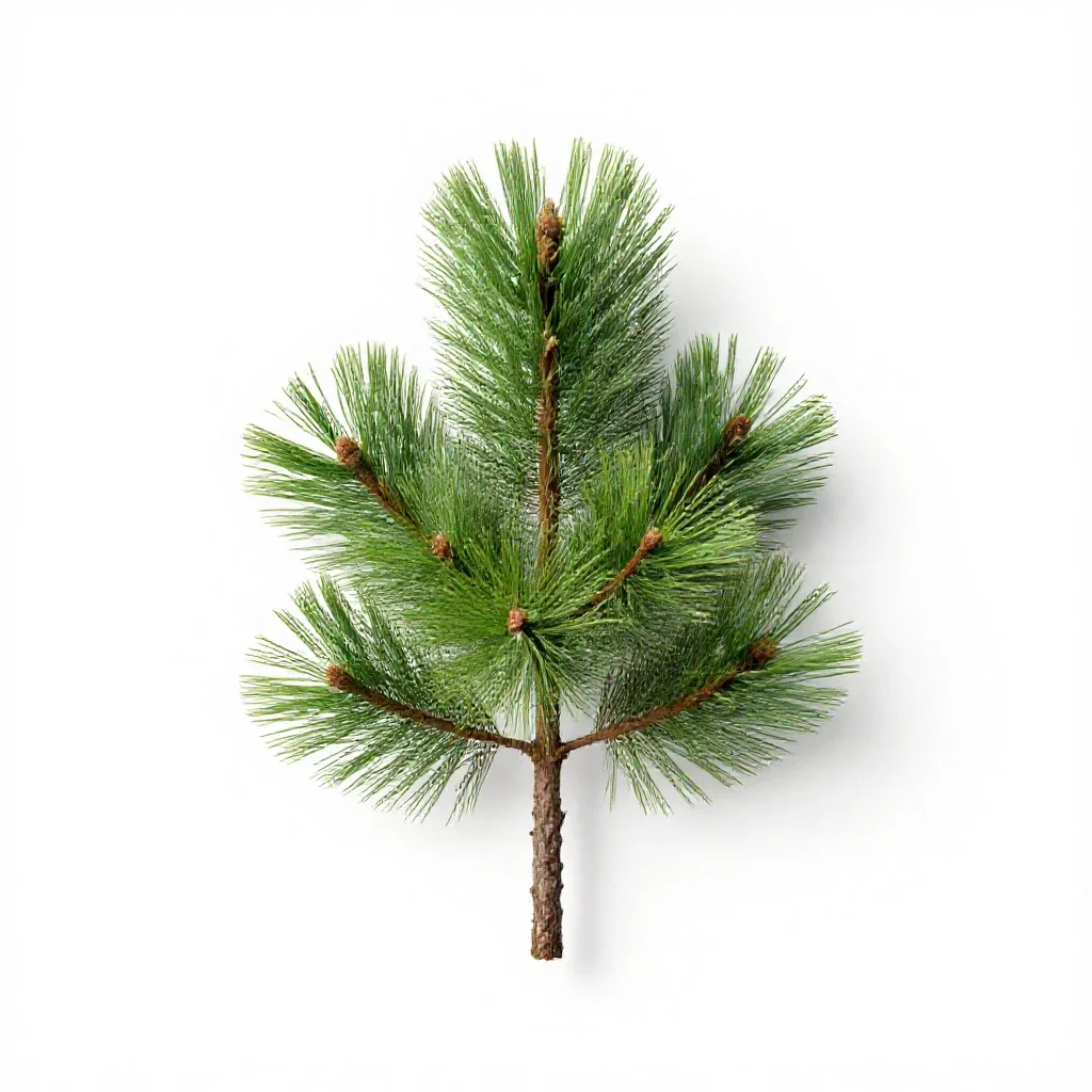 Longleaf pine isolated on a white background