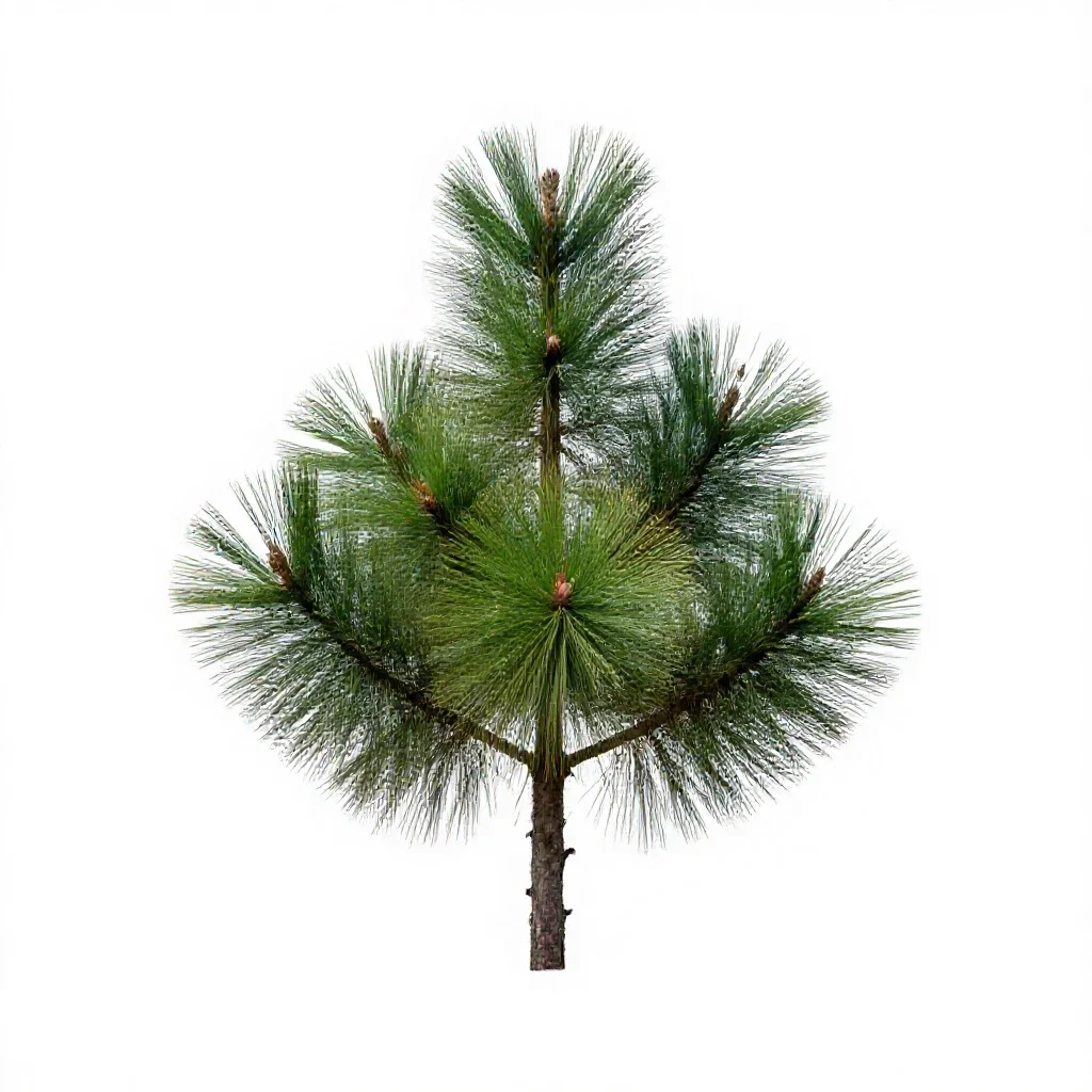 Pond pine isolated on a white background