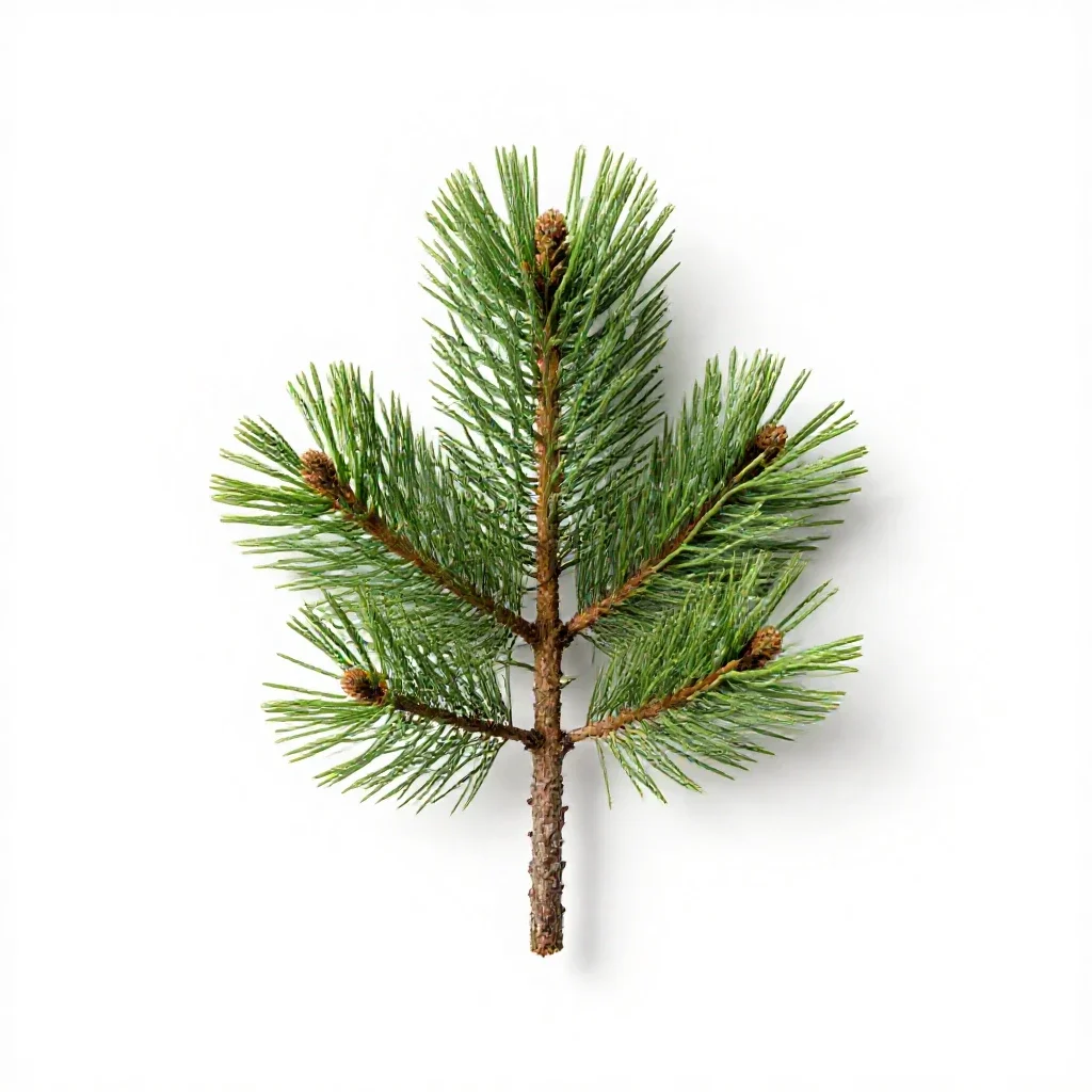 Shortleaf pine isolated on a white background