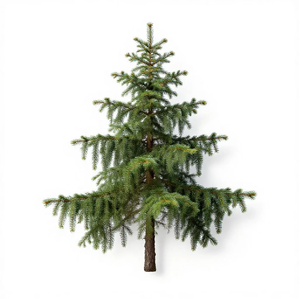 Weeping spruce isolated on a white background