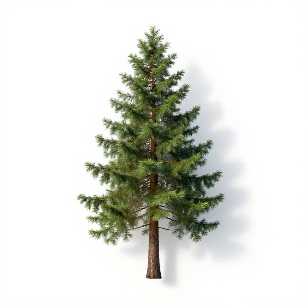 Western hemlock isolated on a white background