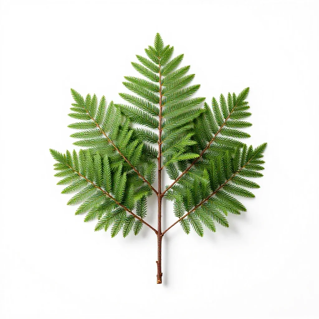 Western red cedar isolated on a white background