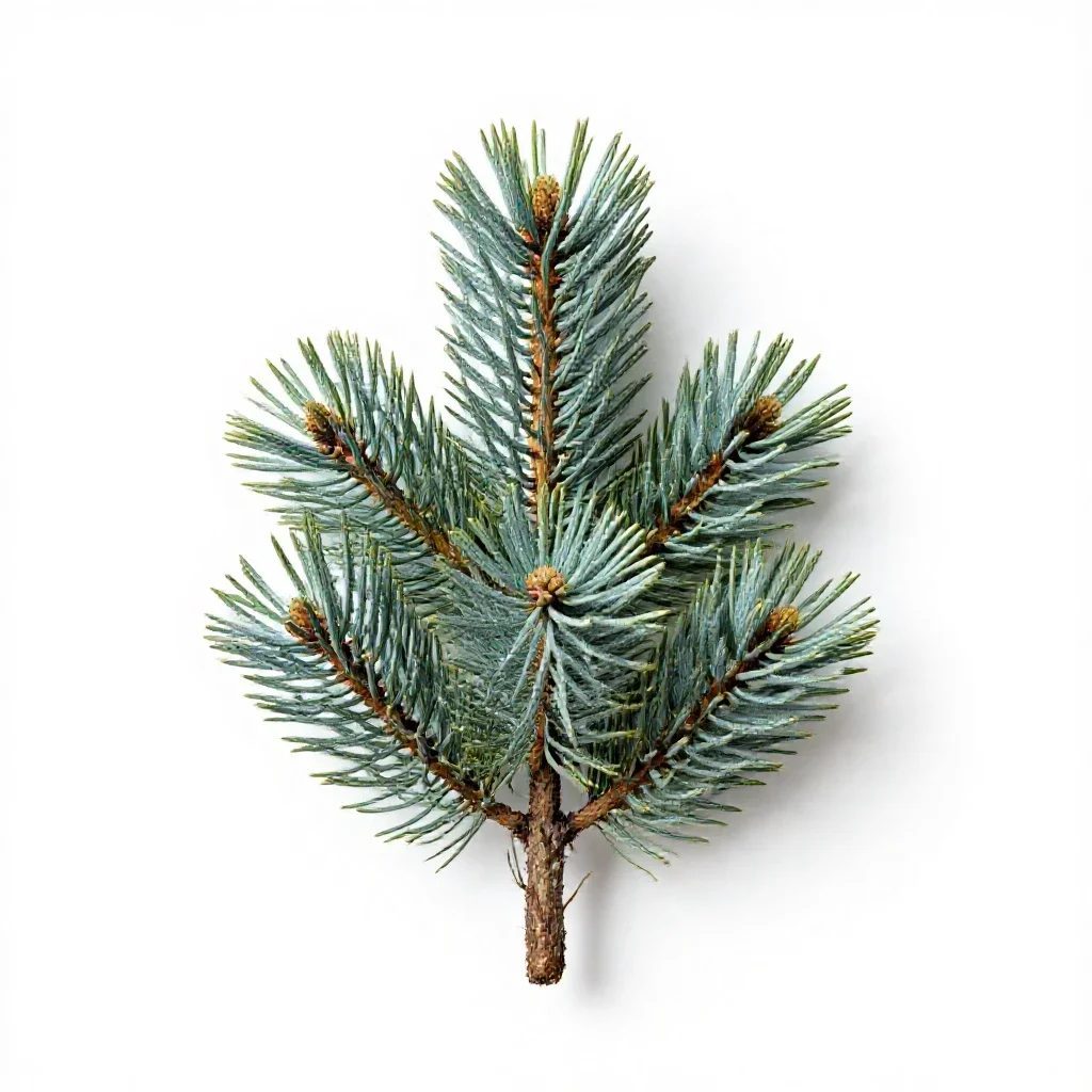 Western white pine isolated on a white background