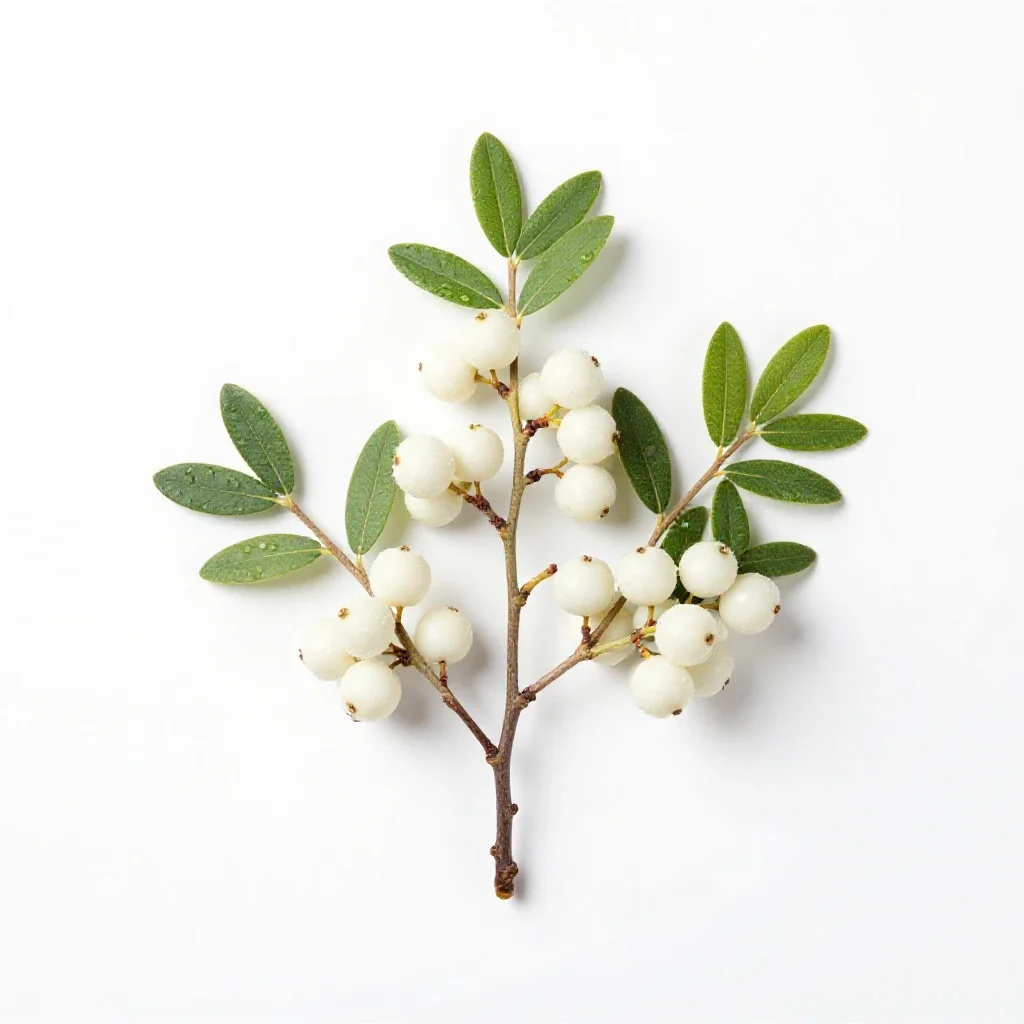 White-berry yew isolated on a white background