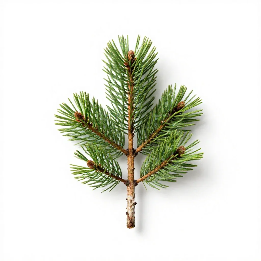 Whitebark pine isolated on a white background