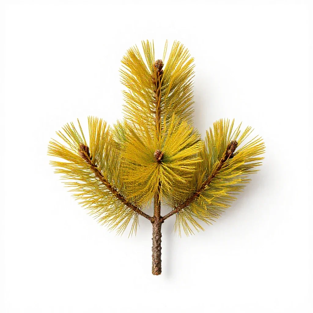 Yellow pine isolated on a white background
