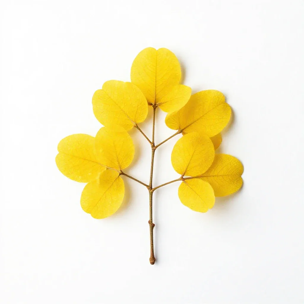 Angiospermous yellowwood isolated on a white background