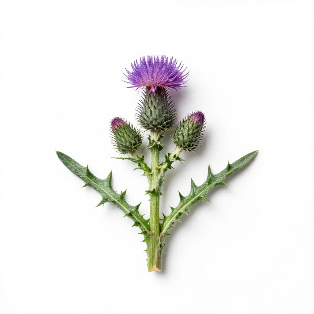 Brook thistle isolated on a white background