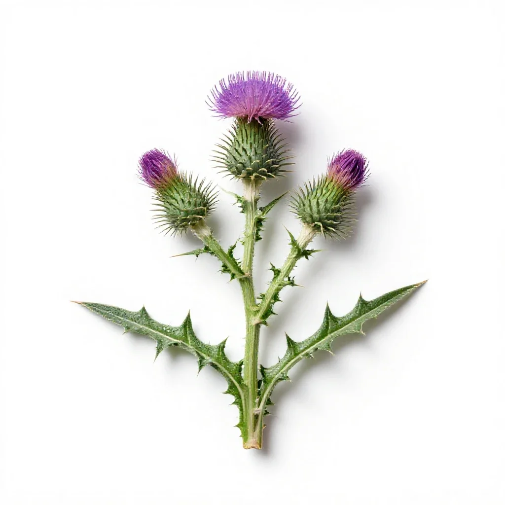 Bull thistle isolated on a white background