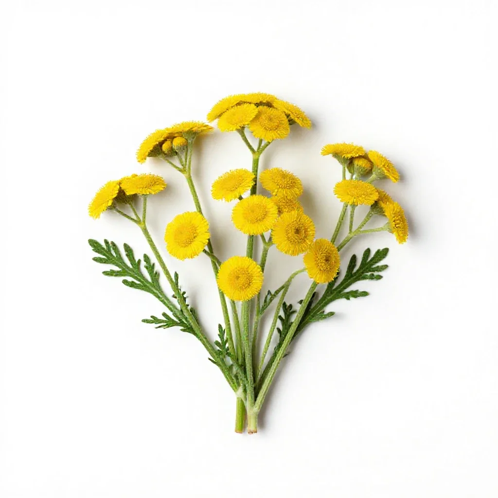 Camphor dune tansy isolated on a white background