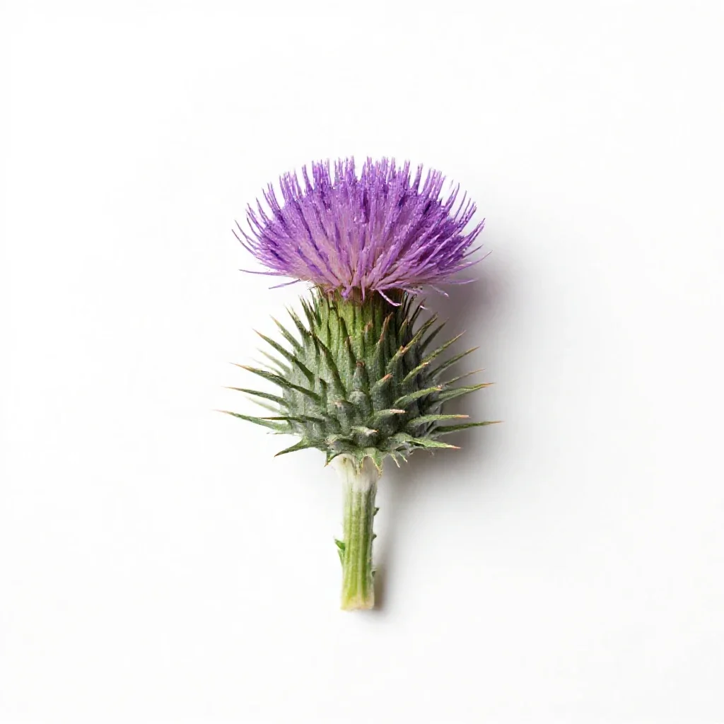 Carline thistle isolated on a white background