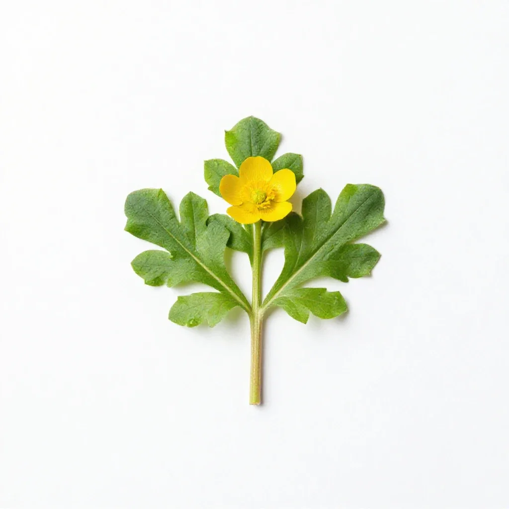 Common buttercup isolated on a white background