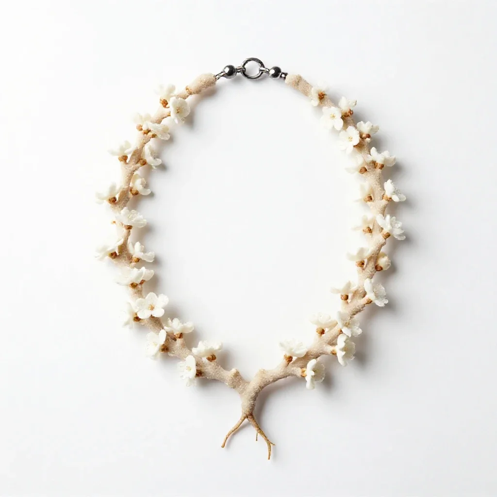 Coral necklace isolated on a white background
