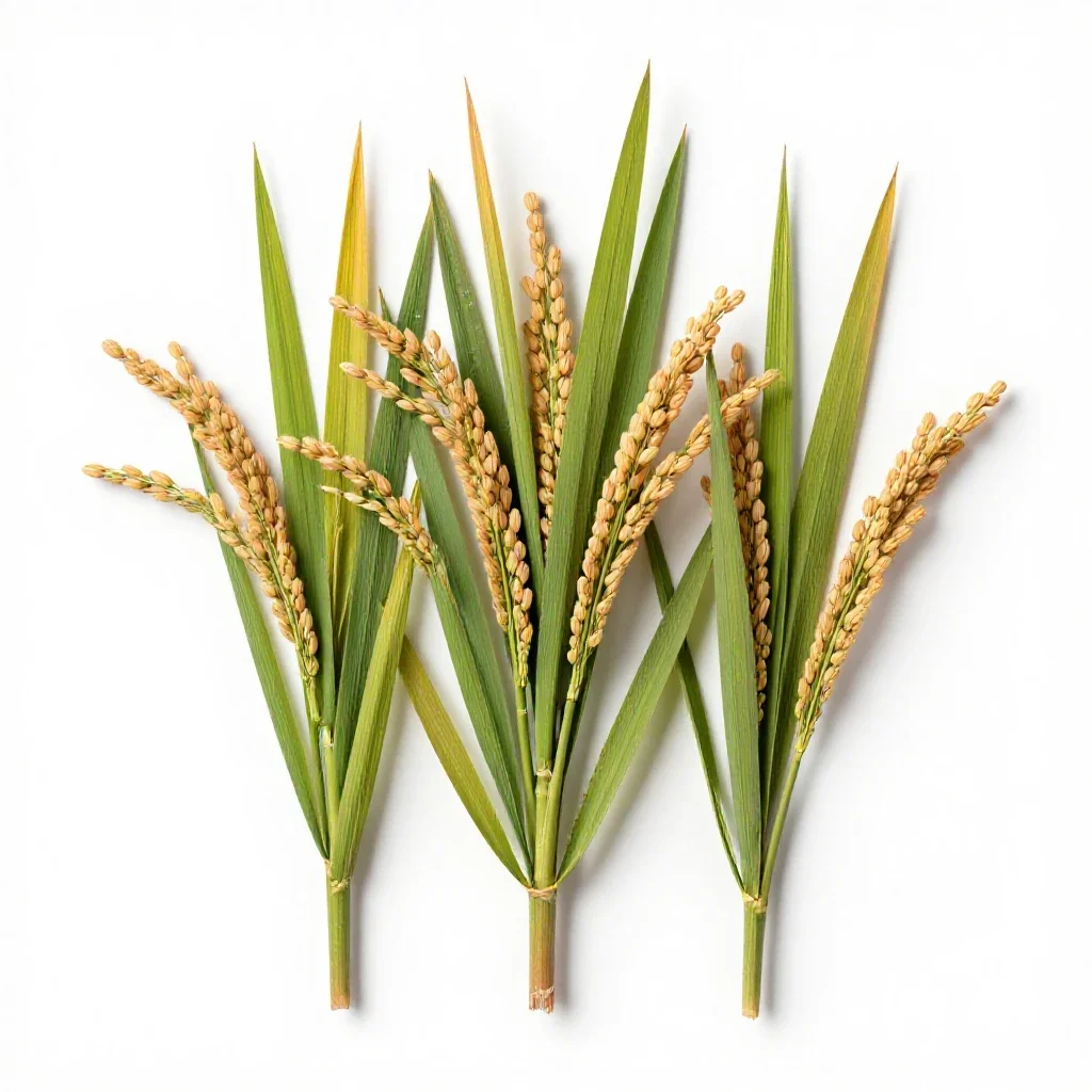 Cultivated rice isolated on a white background