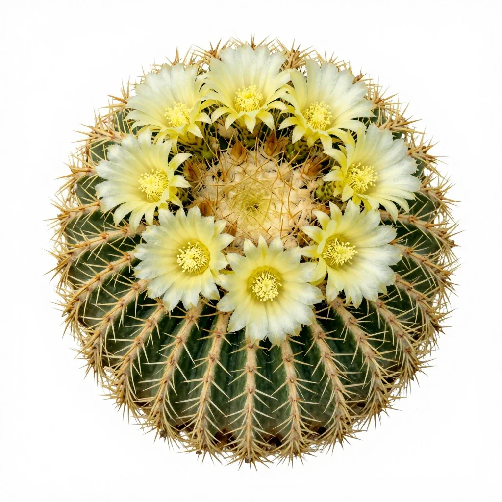 Golden barrel cactus isolated on a white background