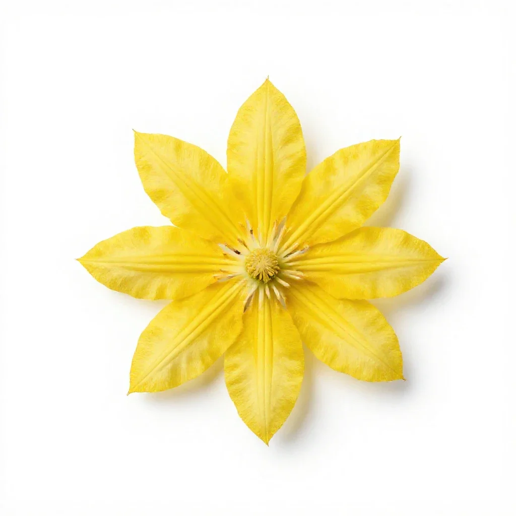 Golden clematis isolated on a white background