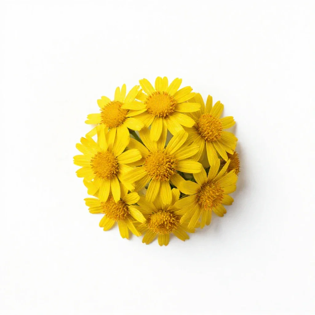 Golden groundsel isolated on a white background
