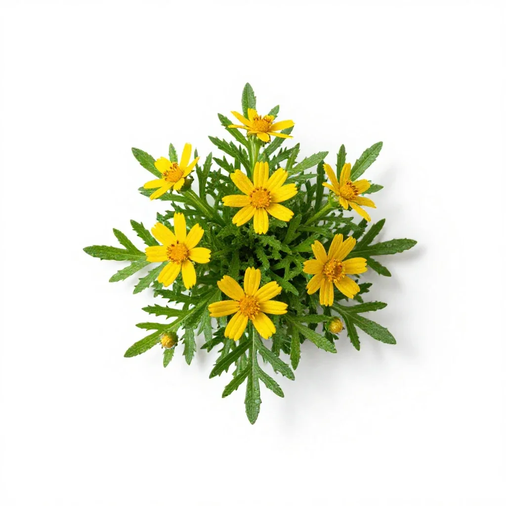 Grass-leaved golden aster isolated on a white background