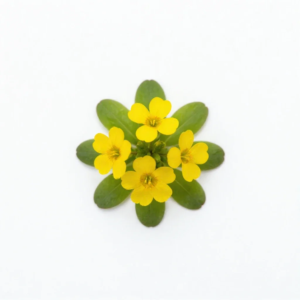 Great yellowcress isolated on a white background