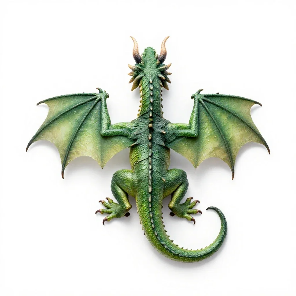 Green dragon isolated on a white background