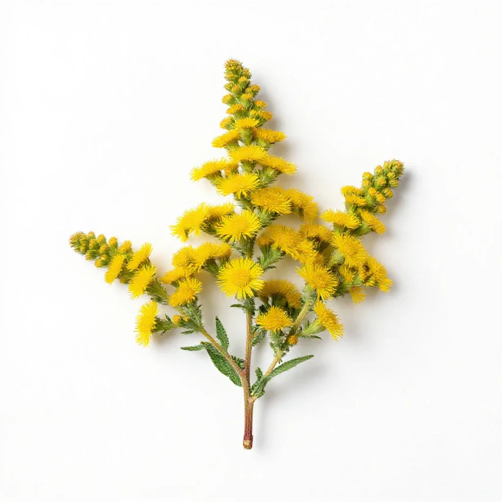 Hairy golden aster isolated on a white background